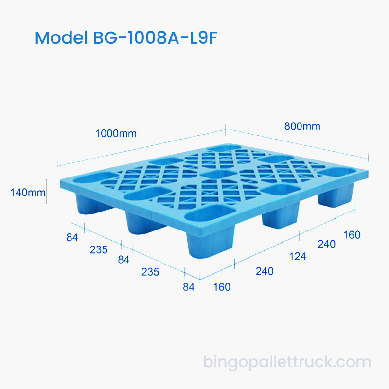 1000×800mm Light Duty Grid Nine-Foot HDPE Plastic Pallet