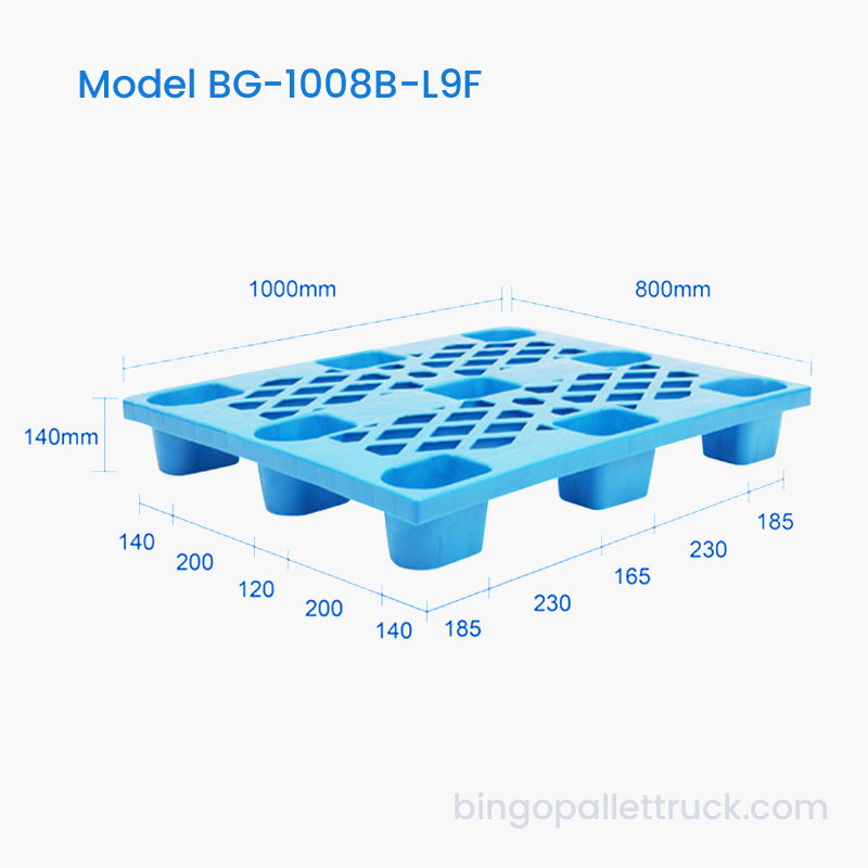1000×800mm Light Duty Grid Nine-Foot HDPE Plastic Pallet