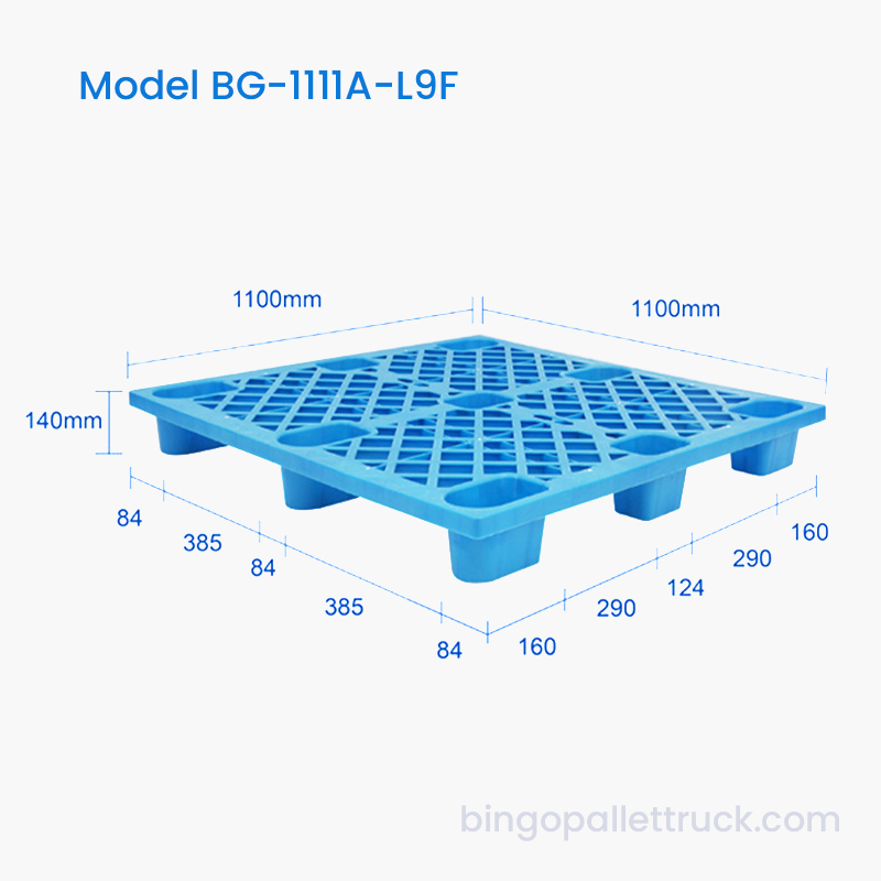 1100x1100mm Light Duty 9-Leg HDPE Plastic Pallet