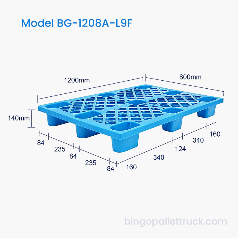 1200x800mm Light Duty 9-Leg HDPE Plastic Pallet