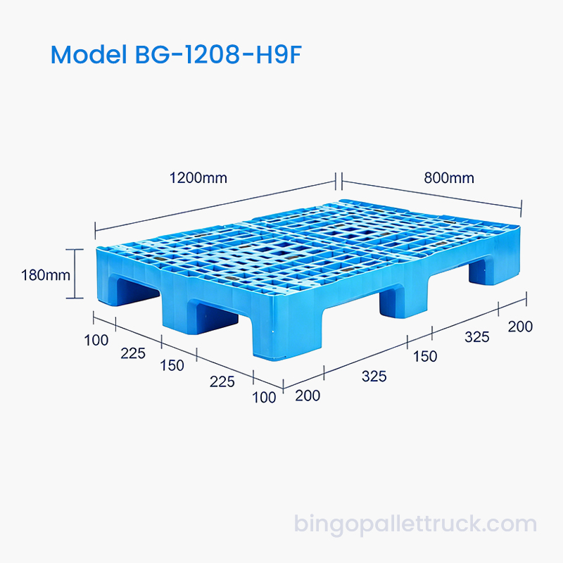 1200x800mm Heavy Duty 9-Leg HDPE Plastic Pallet 
