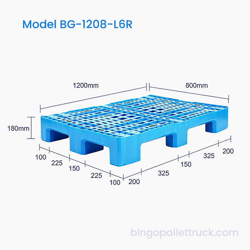 1200×800mm Six Runner Light Duty Plastic Pallet