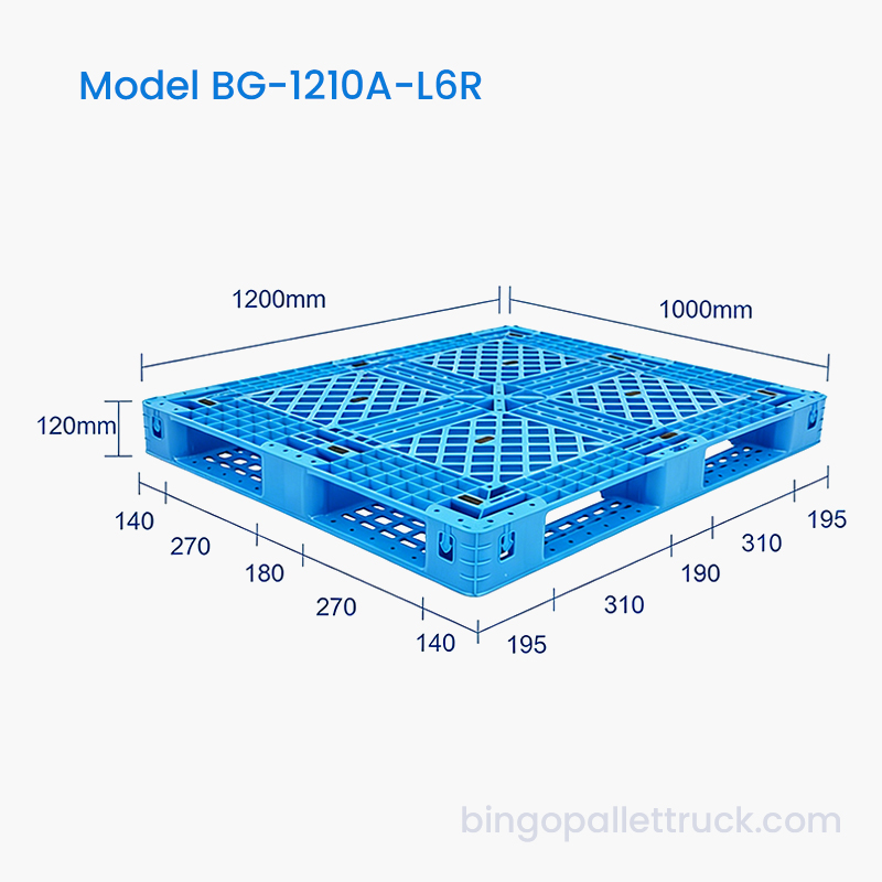 1200×1000mm Six Runner Light Duty Plastic Pallet