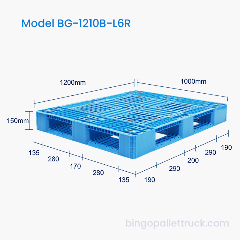 1200×1000mm Six Runner Light Duty Plastic Pallet