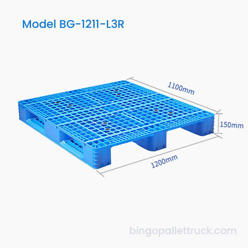 1200×1100mm 3-Runner HDPE Plastic Pallet