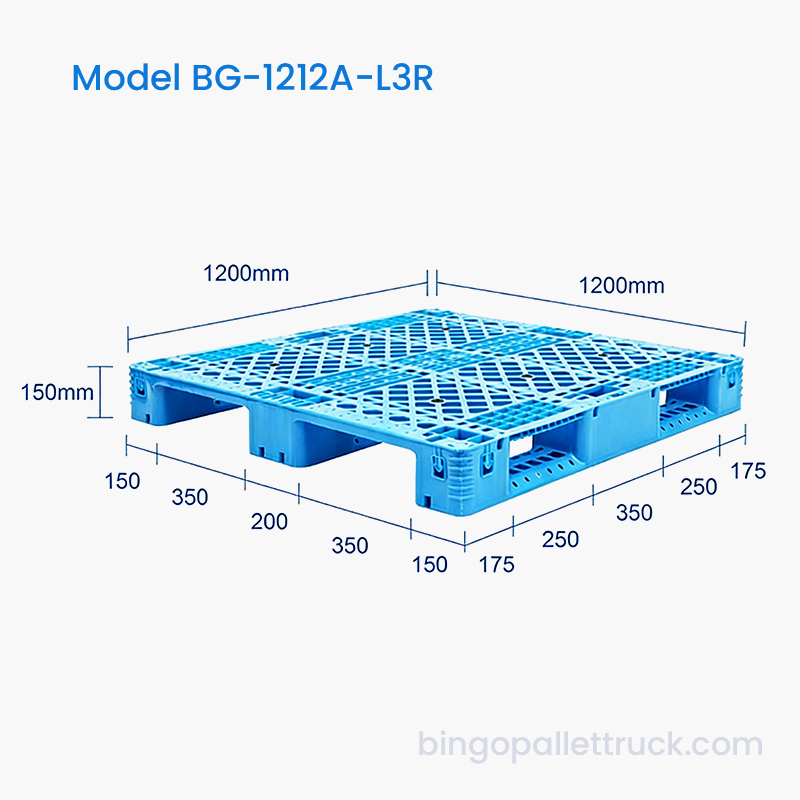 1200×1200mm 3-Runner HDPE Plastic Pallet