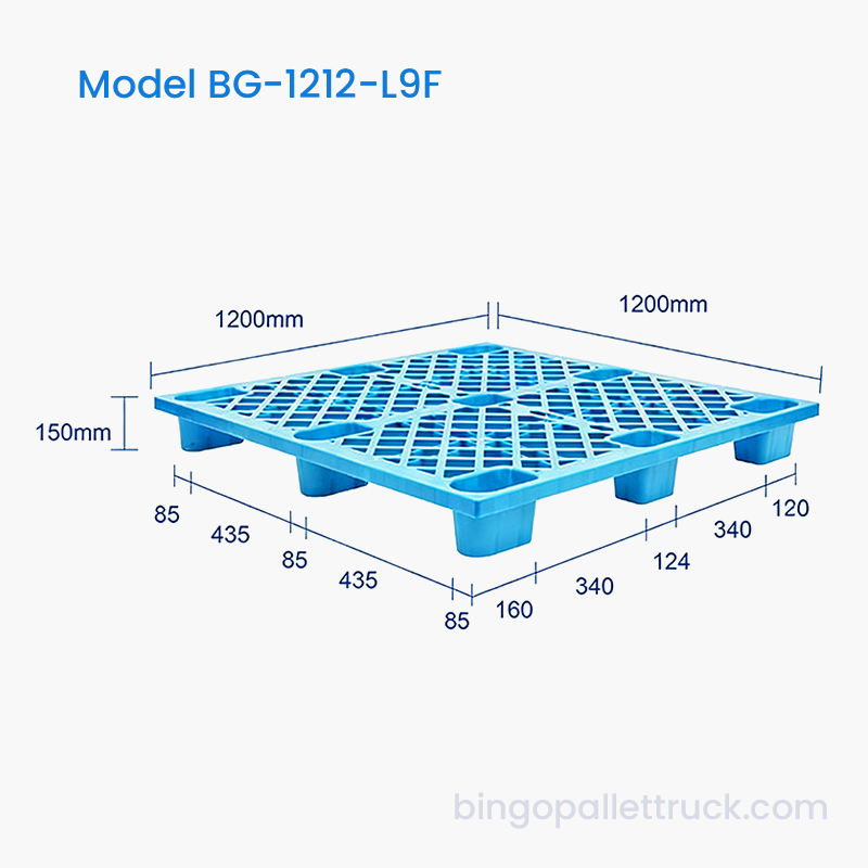 1200x1200mm Light Duty 9-Leg HDPE Plastic Pallet