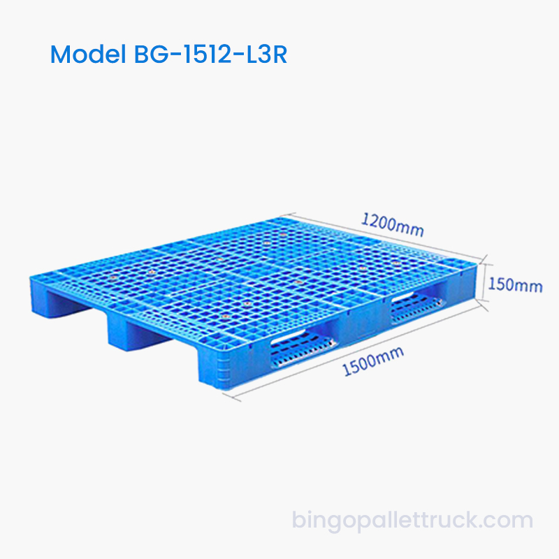 1500×1200mm 3-Runner HDPE Plastic Pallet