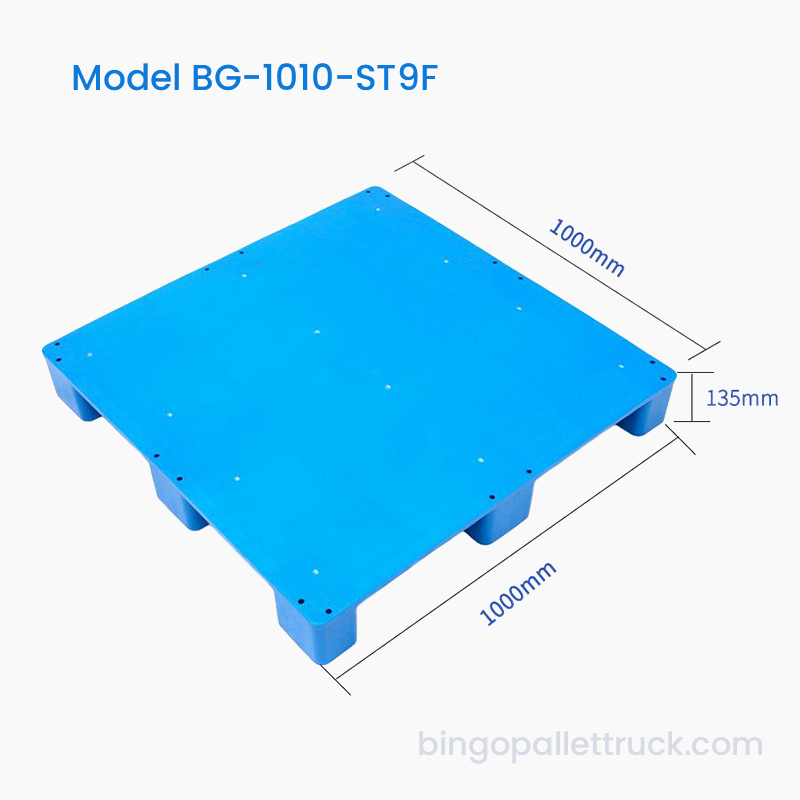 1000×1000mm Solid Top 9 Legs Light Duty Plastic Pallet