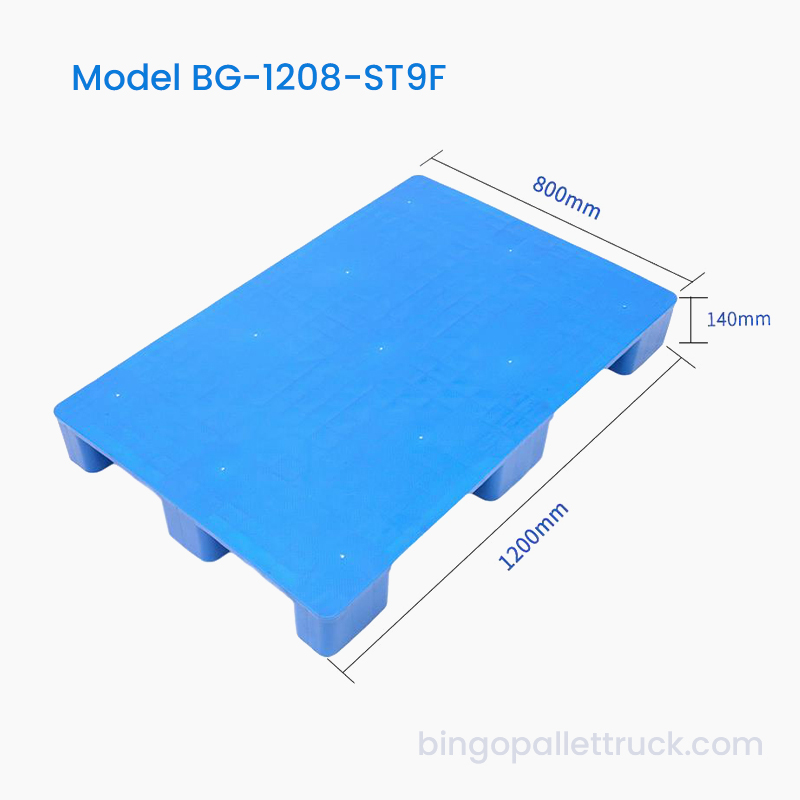 1200×800mm Solid Top 9 Legs Light Duty Plastic Pallet