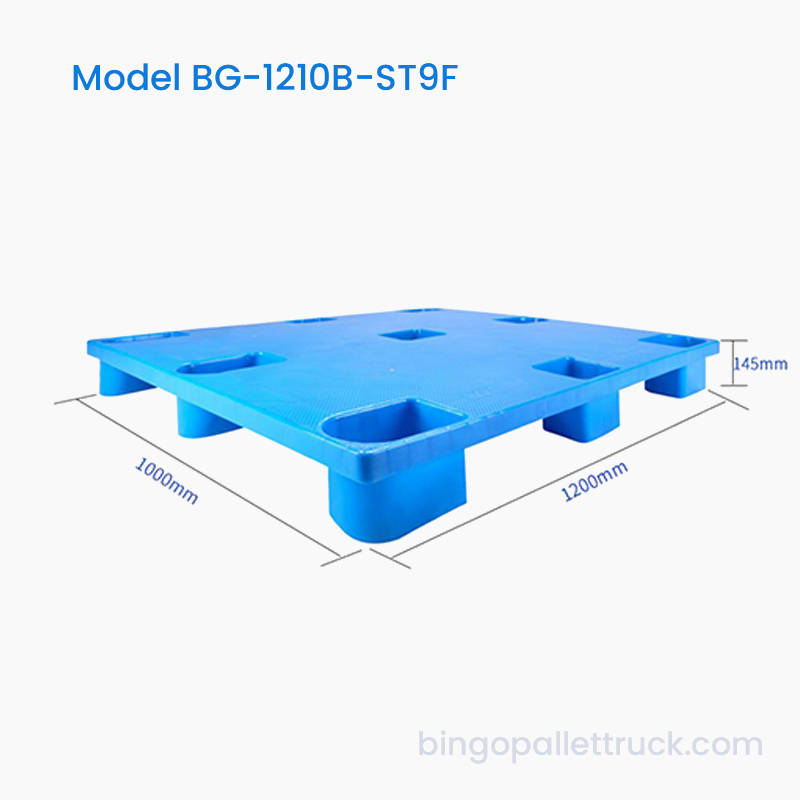 1200×1000mm Nestable Solid Top 9 Legs Light Duty Plastic Pallet
