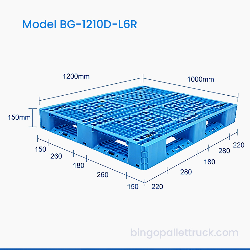 1200×1000mm Six Runner Light Duty Plastic Pallet