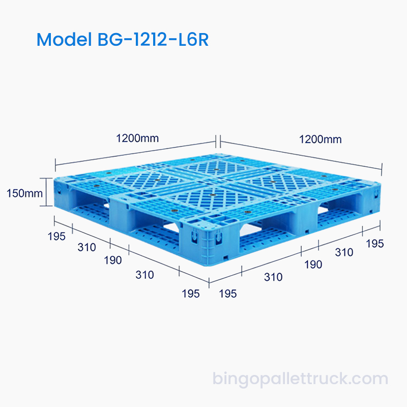 1200×1200mm Six Runner Light Duty Plastic Pallet
