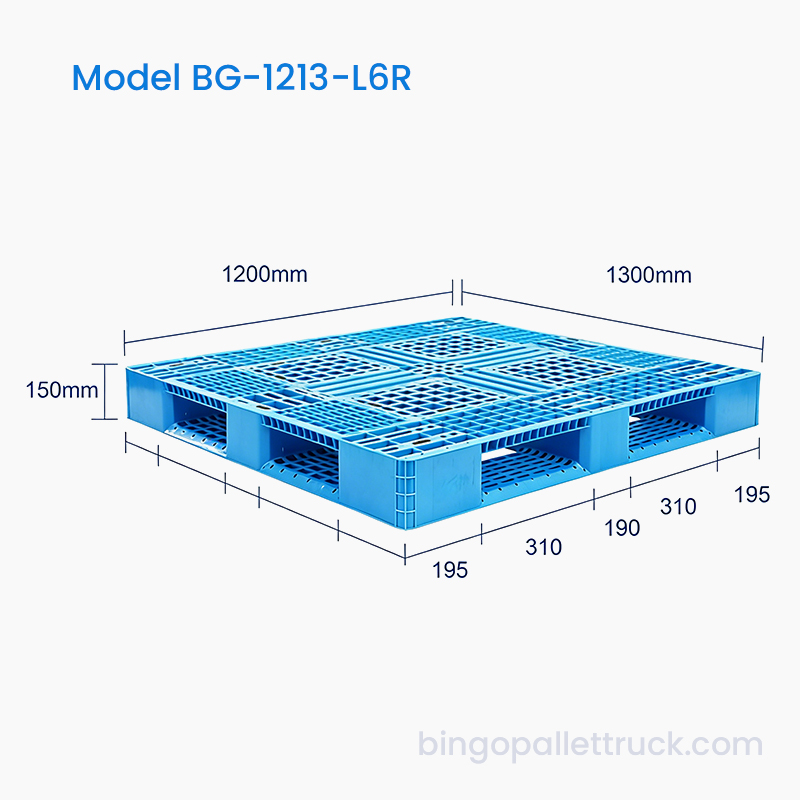 1200×1300mm Six Runner Light Duty Plastic Pallet
