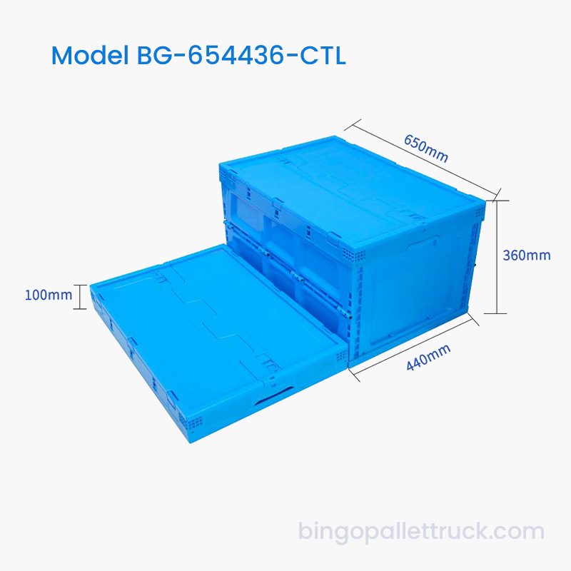 80L Collapsible Plastic Tote Box with Lid