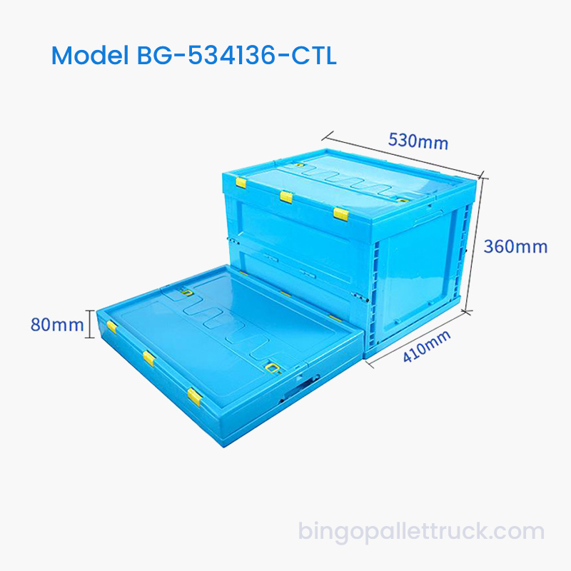 62L Collapsible Plastic Tote with Lid