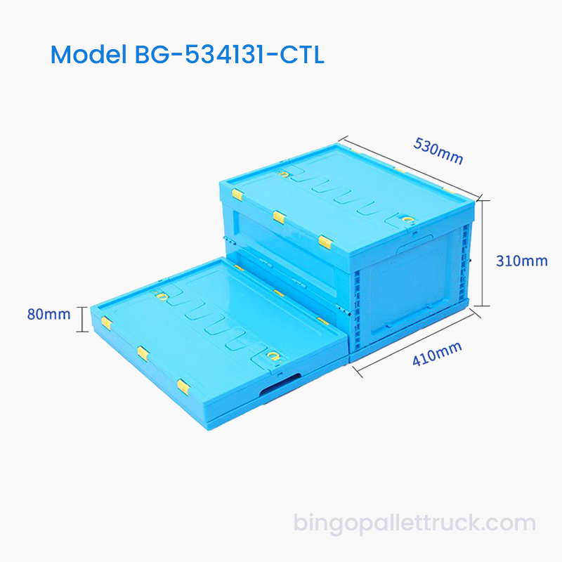 53L Collapsible Plastic Tote with Lid