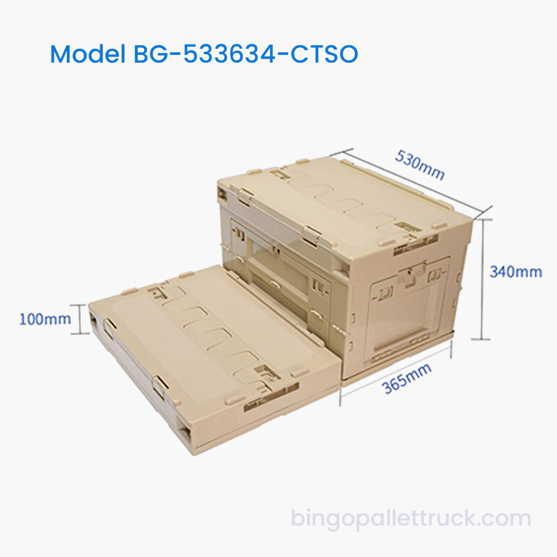 50L Collapsible Plastic Tote with Side Open Door