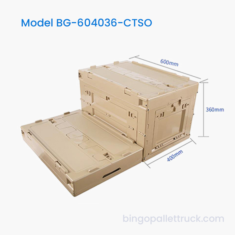 65L Collapsible Plastic Tote with Side Open Door