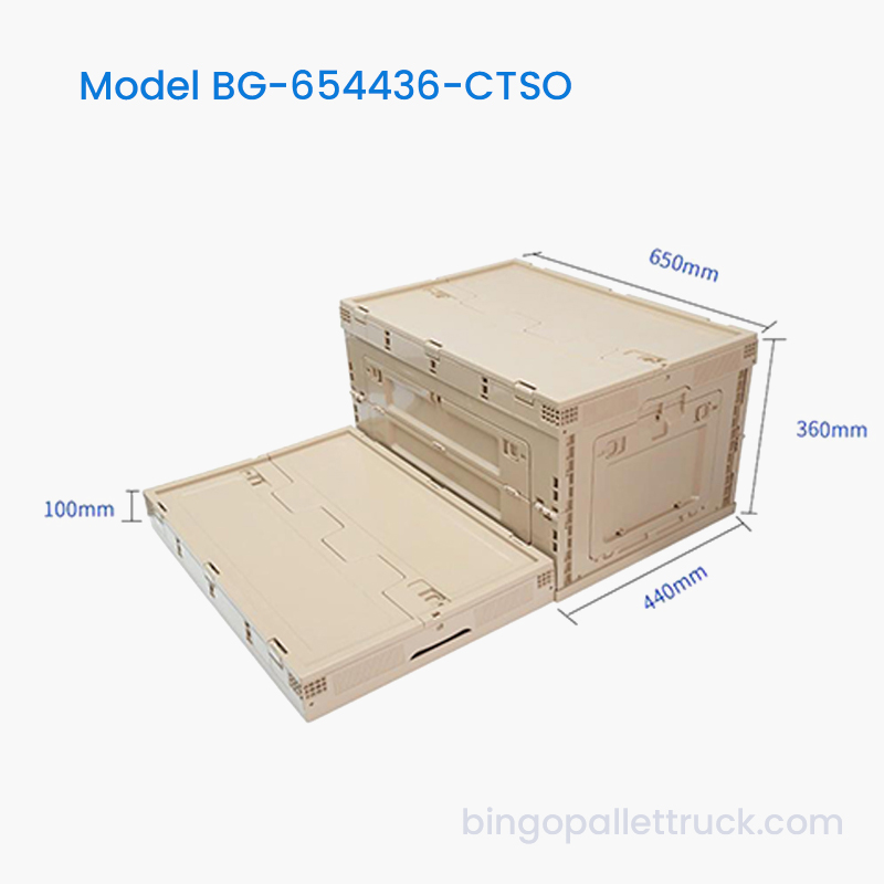 80L Collapsible Plastic Tote with Side Open Door