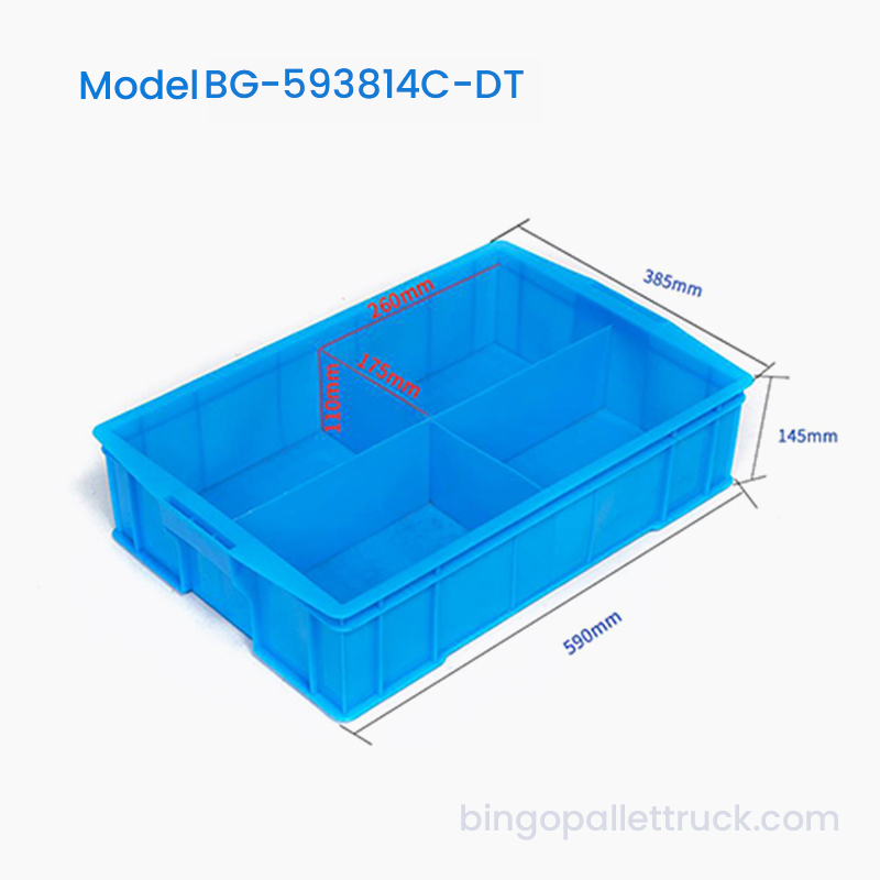 4-Compartment Dividable Plastic Tote for Industrial Fasteners