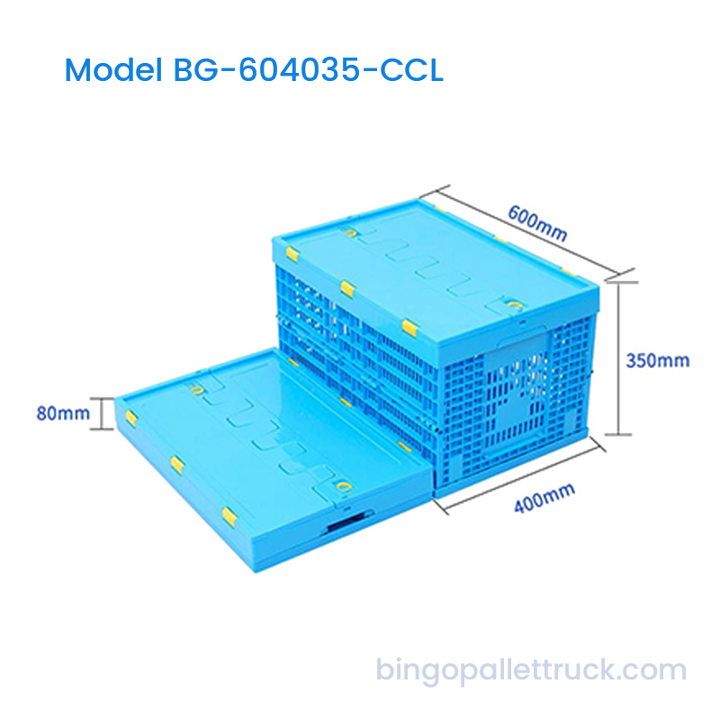 65L Collapsible Plastic Crate with Lid