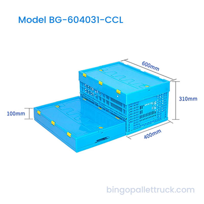 57L Collapsible Plastic Crate with Lid