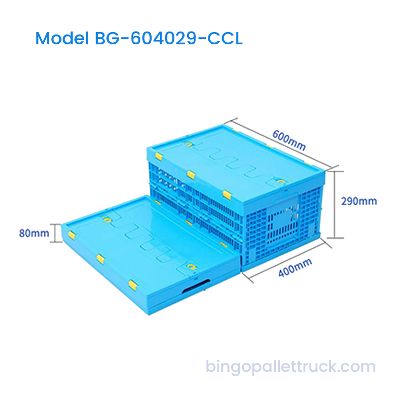 53L Collapsible Plastic Crate with Lid