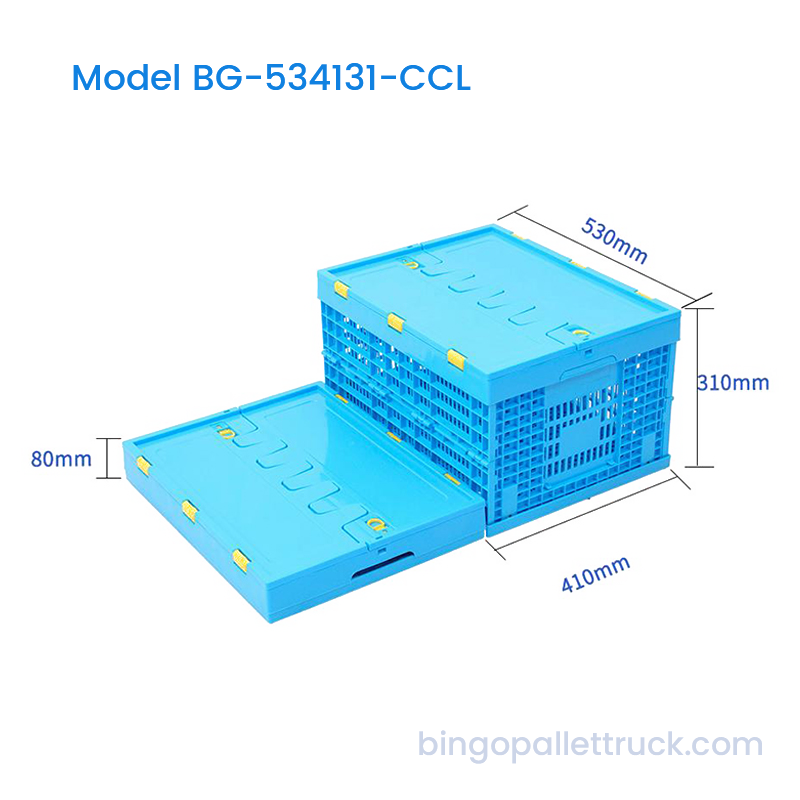 53L Collapsible Plastic Crate with Lid