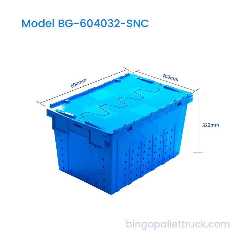 63L Stack and Nest Plastic Crate with Lid