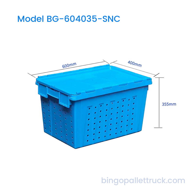 67L Stack and Nest Plastic Crate with Lid