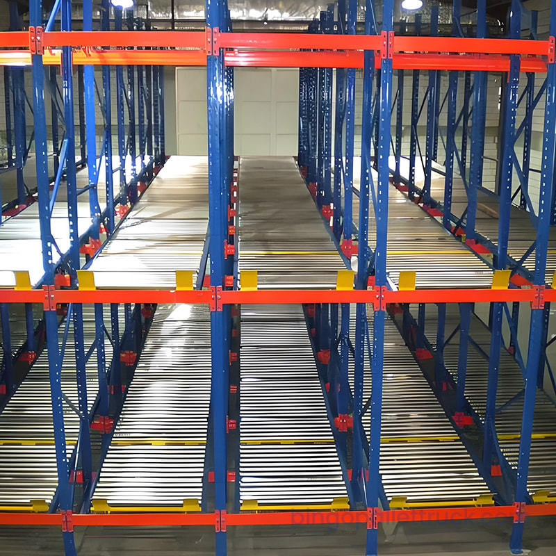 Customized Pallet Flow Racking for Heavy-Duty Gravity FIFO Storage Solution