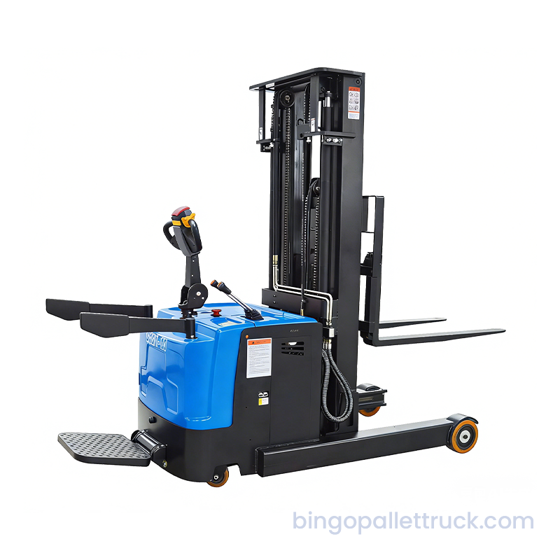 2000kg EPS Electric Stand-on Reach Stacker for Narrow Aisle Heavy Duty Warehousing