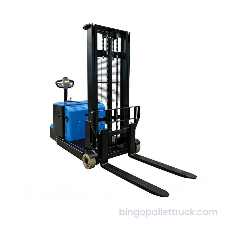 1200kg Counterbalanced Electric Walkie Stacker for Material Handling